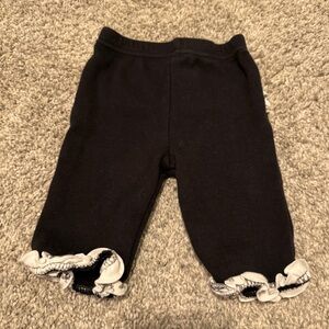 Starting Out Newborn NB Boutique pull on pants Black White Ruffle bottom girl